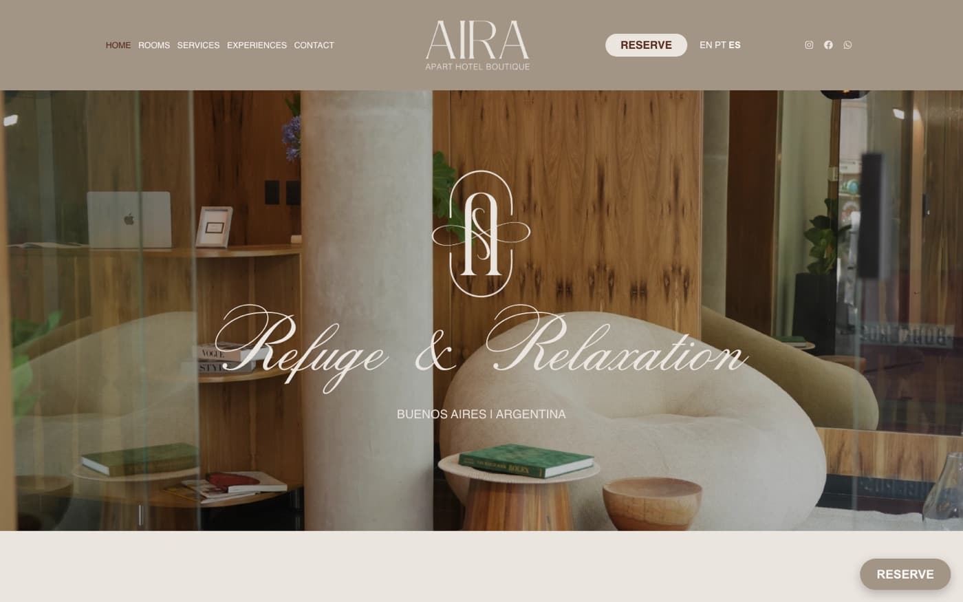 Sitio web de AIRA Apart Hotel Boutique